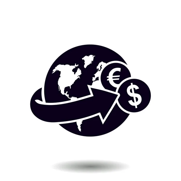 Arrow Wrapped Earth Remittances Icon — Stock Vector