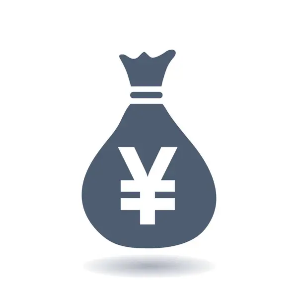 Yen Jpy Währungsblase Symbol Flacher Designstil — Stockvektor