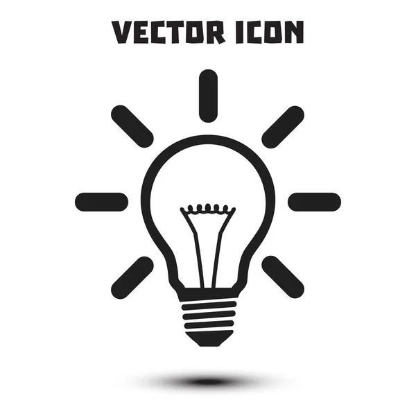 Icono Signo Lámpara Luz Idea Símbolo Bombilla Estilo Diseño Plano — Vector de stock