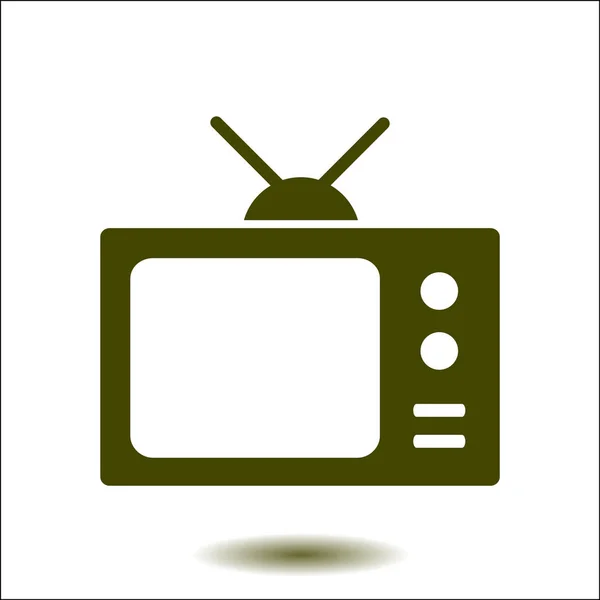Піктограма Телевізора Плоский Стиль Дизайну Піктограма Змі — стоковий вектор