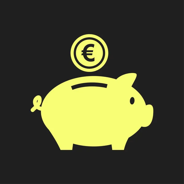 Piggy Bank Pictogram Pictograph Van Moneybox Platte Ontwerp — Stockvector