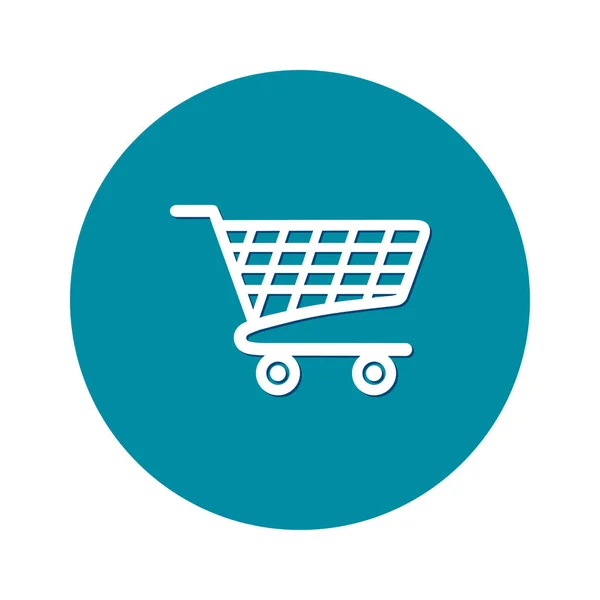 Icono Plano Carta Compras Añadir Producto Carrito — Vector de stock