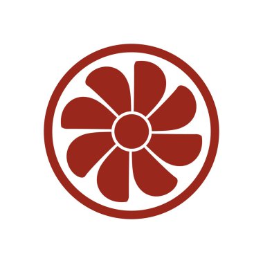 Egzoz fan simge. Vantilatör sembolü. Düz tasarım stili.