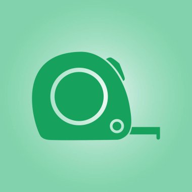  Mezura simgesi. Rulet inşaat sembolü. Boyutları ve ölçüleri. Bir kesim kartı oluşturma.