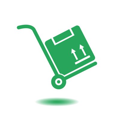 Kutuları simge kamyonla. El kamyon işareti simgesi.