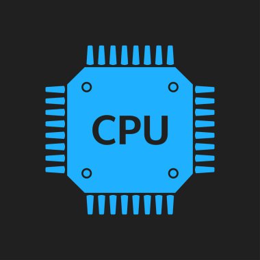 Devre kartı simgesi. Teknoloji düzeni kare simgesi. Düz tasarım stili.