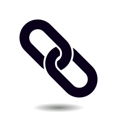 Bağlantı tek simge. Zincir bağlantı simgesi. Kaynağına bağlantı simgesi.