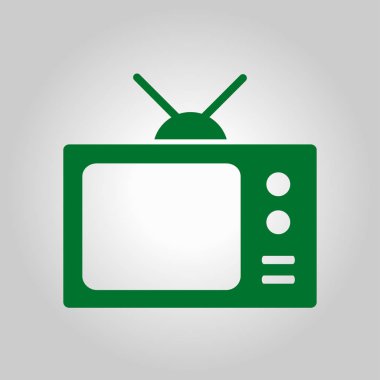 TV simgesi. Düz tasarım stili. Simge kitle iletişim araçları.  