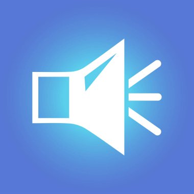 Hoparlör simgesi. Hoparlör ses işareti simgesi. Sembol ses. Düz tasarım stili. 