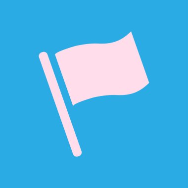 Bayrak simgesi. Yer belirleyici sembol. Düz tasarım biçimi.