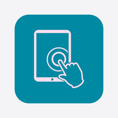 Değmek perde tablet Pc işareti simgesi. El işaretçi simgesi. 