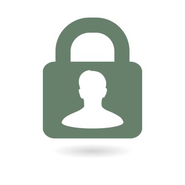 Kullanıcı oturum açma kimlik doğrulama simgesi. Düz tasarım stili.