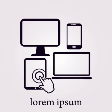 Akıllı telefon bilgisayar tablet netbook sembolü. Düz tasarım.