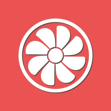 Egzoz fan simge. Vantilatör sembolü. Düz tasarım stili.