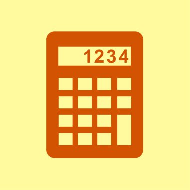 Hesap makinesi simge. Maliyet fiyatını hesaplamak. Düz tasarım stili. 