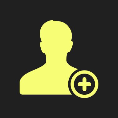 Kullanıcı işareti simgesi ekleyin. Arkadaş simgesi eklemek. Düz tasarım stili.