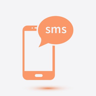 Akıllı telefon e-posta veya sms simgesi. Mobil posta işareti simgesi.