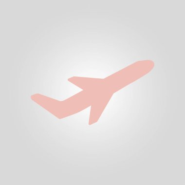 Uçak uçuş biletleri hava sinek seyahat kalkış siluet öğesi. Uçak sembolü. Seyahat etmek simge. Düz tasarım. 