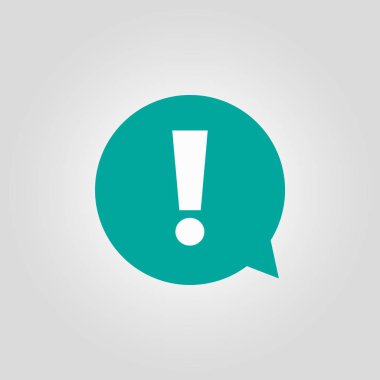 Ünlem işareti. Tehlike uyarı sembolü. Düz tasarım stili. Vektör.