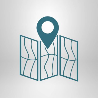 pin işaretçisi basit simgesi, vektör çizim