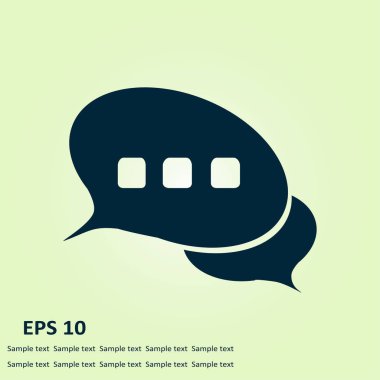 Sohbet düz Icon.Badge tartışma, diyalog, yazışma karakter.