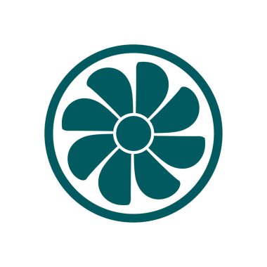 Egzoz fan simge. Vantilatör sembolü. Düz tasarım stili.