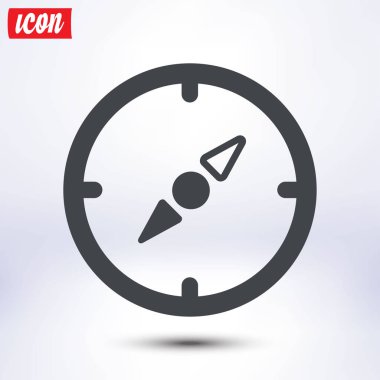 Vektör pusula simgesini. Yöreden yönde. Düz tasarım stili.