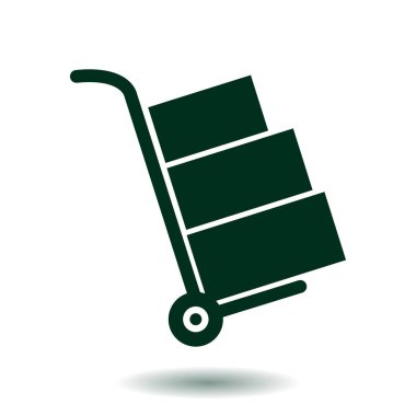 Kutuları simge kamyonla. El kamyon işareti simgesi.