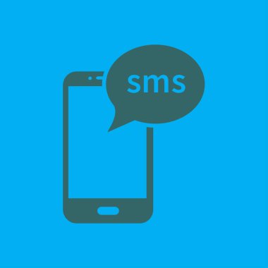 Akıllı telefon e-posta veya sms simgesi. Mobil posta işareti simgesi.