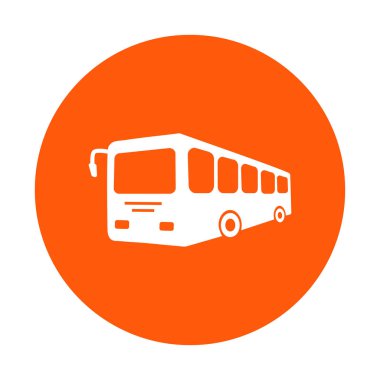 Otobüs işareti simgesi. Toplu taşıma sembolü. Düz tasarım stili.