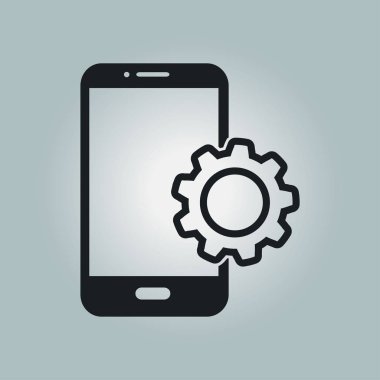 Akıllı telefon hizmetleri simgesi. Mobil kullanıcılar için destek.