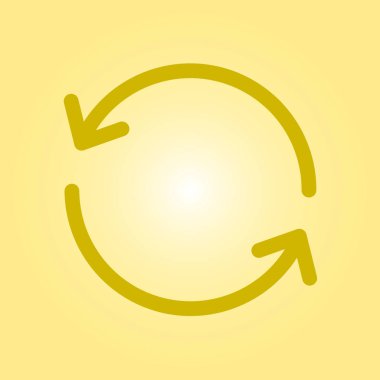 Dairesel ok işareti simge vektör. Düz tasarım stili.