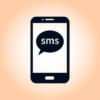 Akıllı telefon e-posta veya sms simgesi. Mobil posta işareti simgesi.