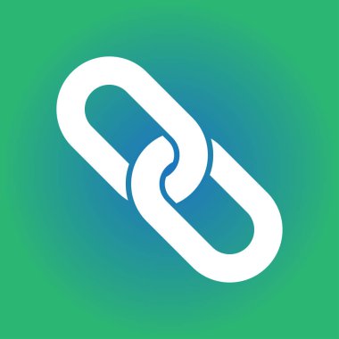 Bağlantı tek simge. Zincir bağlantı simgesi. Kaynağına bağlantı simgesi.