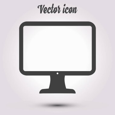 Bilgisayar ekran işareti simgesi. Düz tasarım stili.
