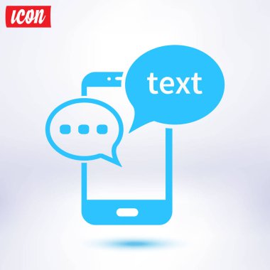 Mobil sohbet simgesi. Cep telefonu Web sohbet ve iletişim temsil eden.
