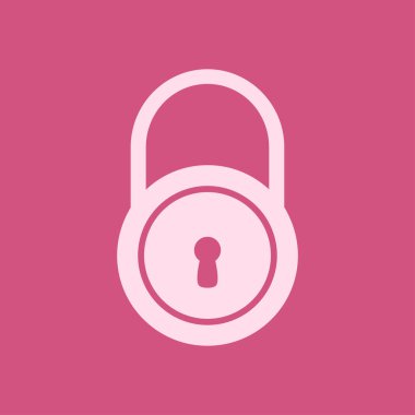 Kilit simgesi. Düz tasarım stili. Kullanıcı erişimi.