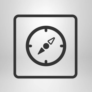 Vektör pusula simgesini. Yöreden yönde. Düz tasarım stili.