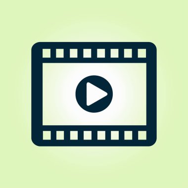 Video simgesi. Düz tasarım stili. Film galası. Canlı video takvimi.
