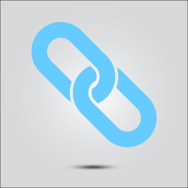 Bağlantı tek simge. Zincir bağlantı simgesi. Kaynağına bağlantı simgesi.