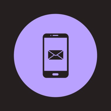 Akıllı telefon e-posta veya sms simgesi. Mobil posta işareti simgesi.