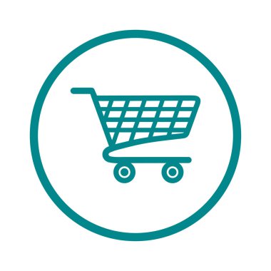 Grafik alışveriş düz simgesi. Bir ürünü Sepete Ekle.