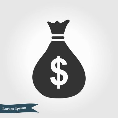 Doları Usd para birimi simgesi. Düz tasarım stili. 