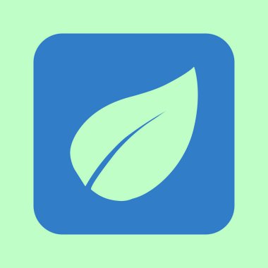 Yaprak simgesi. Taze doğal ürün. Organik ürün simgesi. Düz tasarım stili.