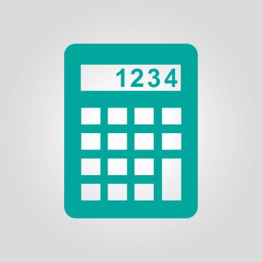 Hesap makinesi simge. Maliyet fiyatını hesaplamak. Düz tasarım stili. 