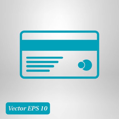 Vektör kredi kartı simgesi. Düz tasarım stili.