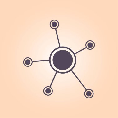 Sosyal ağ tek simge. Küresel teknoloji. İş sosyal bağlantıları ağ.