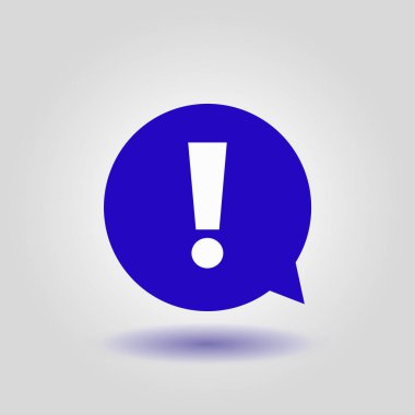 Ünlem işareti. Tehlike uyarı sembolü. Düz tasarım stili. Vektör.