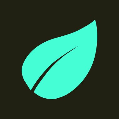 Yaprak simgesi. Taze doğal ürün. Organik ürün simgesi. Düz tasarım stili.