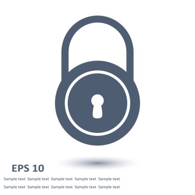 Kilit simgesi. Düz tasarım stili. Kullanıcı erişimi.